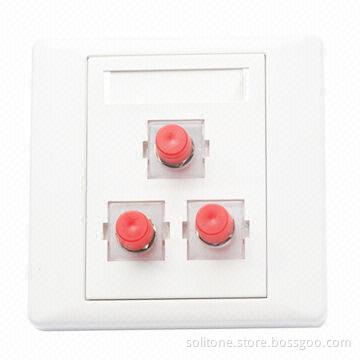 FC Fiber-Optic Faceplate with 3 Ports
